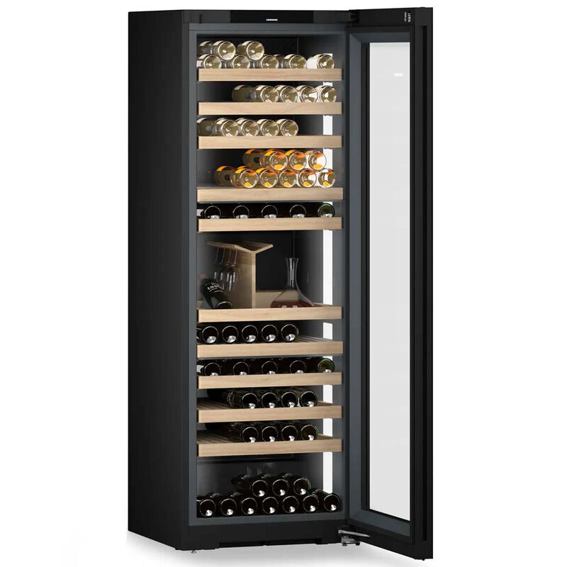 Liebherr 27 in. Smart Wine Cabinet with Wood Racks, Multi-Temperature Zones & 149-Bottle Capacity - Black Stainless Steel, , hires