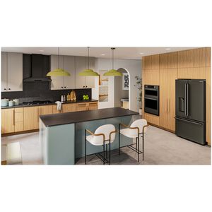 KitchenAid 36 in. 23.1 cu. ft. Smart Counter Depth French Door Refrigerator with Ice & Water Dispenser - Black Ore, , hires