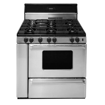 Premier Pro Series 36 in. 3.9 cu. ft. Oven Freestanding Gas Range with 6 Sealed Burners & Griddle - Stainless Steel | P36S3482PS