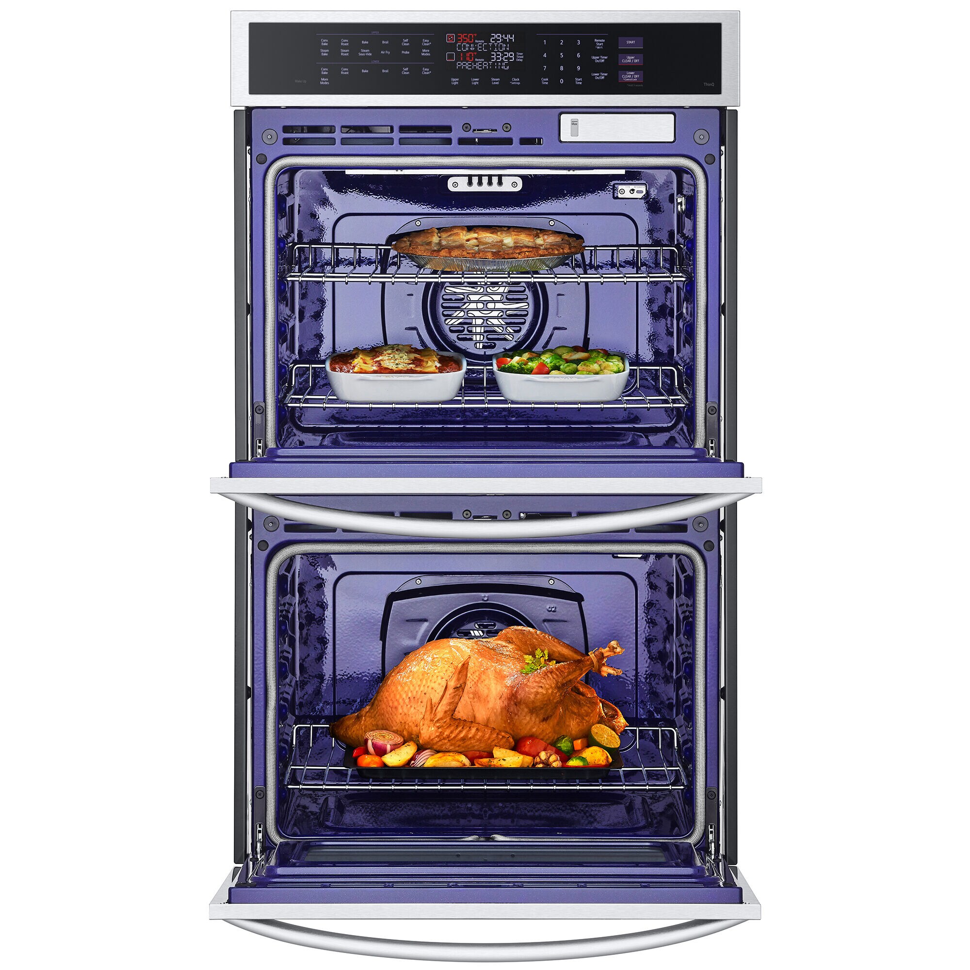 LG 30 in. 9.4 cu. ft. Electric Smart Double Wall Oven with True European  Convection & Self Clean - PrintProof Stainless Steel