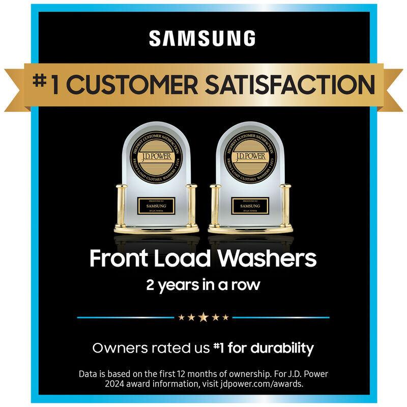 Samsung 24 in. 2.5 cu. ft. Front Loading Washer with 24 Wash Programs, 13 Wash Options, Sanitize Cycle & Self Clean - White, , hires