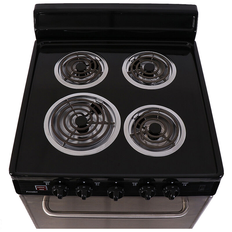 Premier 24 in. 3 cu. ft. Electric Range with Coil Burners - Stainless Steel, , hires