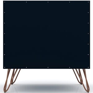 Manhattan Comfort Rockefeller Mid-Century Modern 1-Drawer Nightstand Tatiana Midnight Blue, Midnight Blue, hires