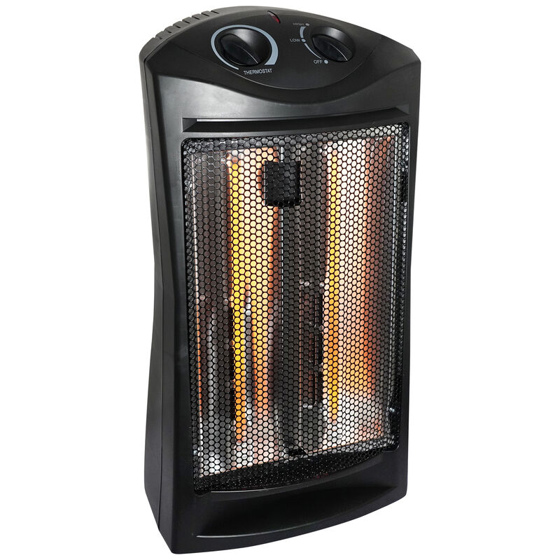 Lifesmart 23 in. Radiant Electric Heater with 2 Heat Settings & Overheat Shut Off - Black, , hires