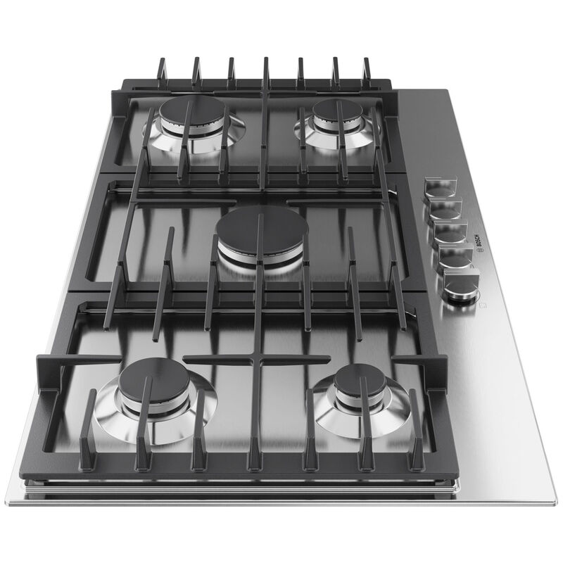 Bosch 300 Series 36 in. 5-Burner Natural Gas Cooktop with Simmer Burner & Power Burner - Stainless Steel, , hires