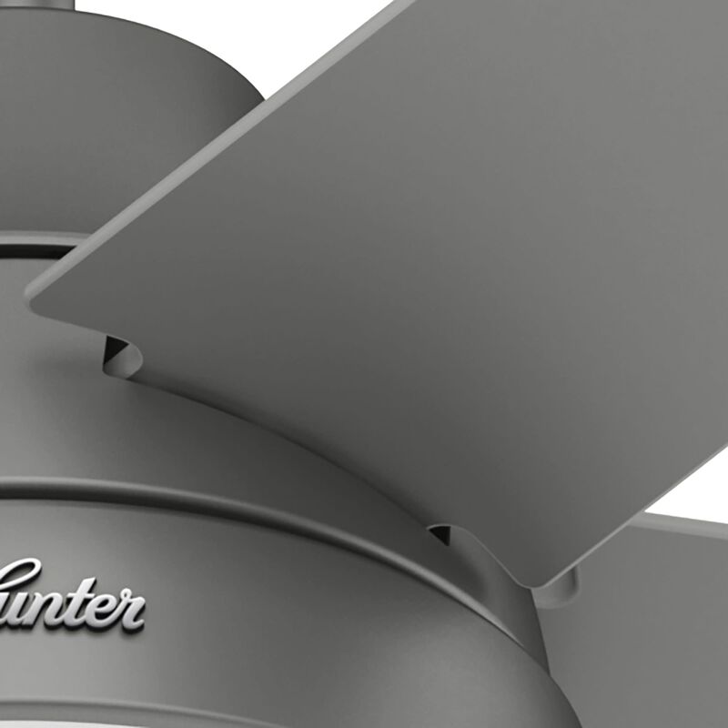 Hunter Aerodyne 52 in. WiFi Ceiling Fan with LED Light Kit and Remote - Matt Silver, Matt Silver, hires