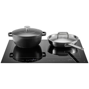 JennAir Oblivian Glass 24 in. 4-Burner Induction Cooktop with Simmer Burner & Power Burner - Black, , hires