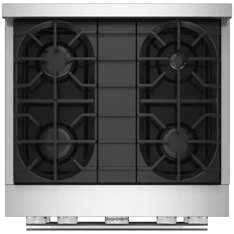 KitchenAid Commercial-Style 30 in. 4.1 cu. ft. Air-Fry True European Convection Gas Range with 4 Sealed Burners - Stainless Steel, , hires