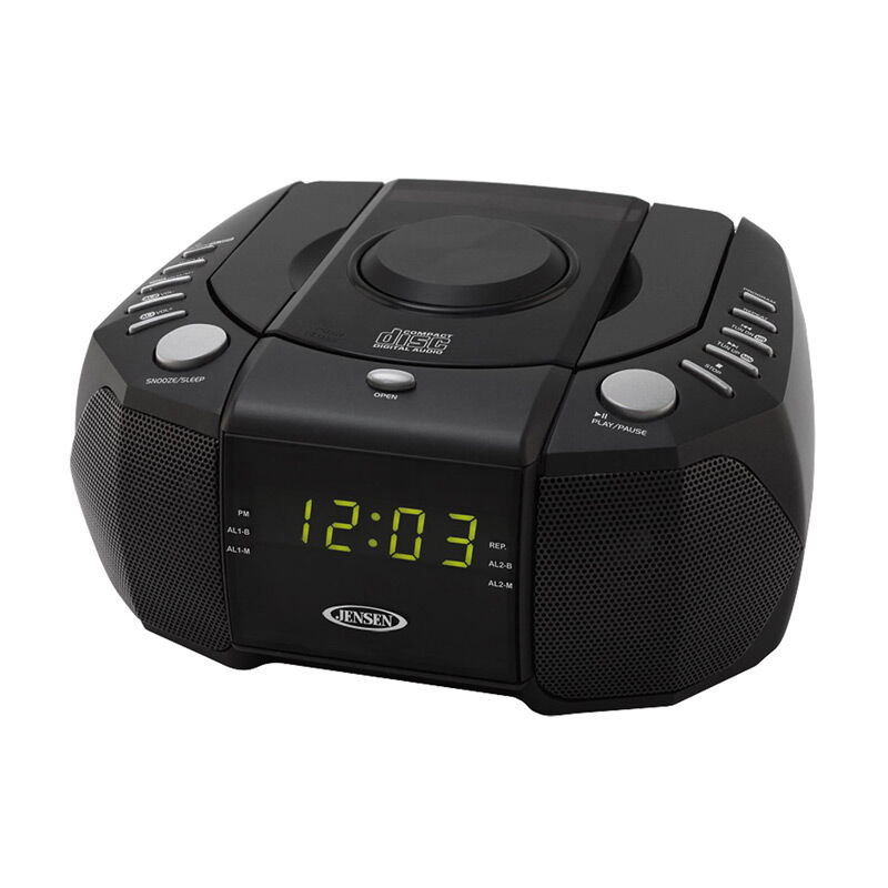 Jensen Am Fm Cd Stereo Dual Alarm Clock, Two Alarm Clock Radio
