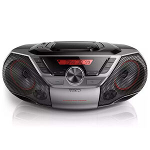 Philips Single CD Soundmachine Bluetooth NFC USB Ready Boombox with Remote - Silver, , hires