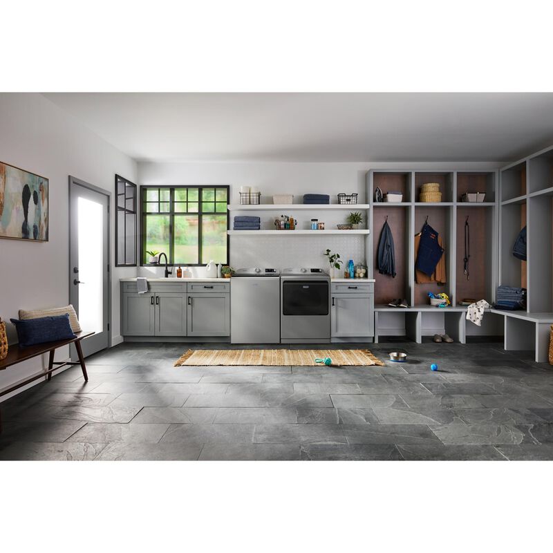 Maytag Pet Pro 27 in. 7.4 cu. ft. Smart Electric Dryer with Sensor Dry, Sanitize & Steam Cycle - Classic Silver, Classic Silver, hires