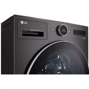 LG 27 in. 5.0 cu. ft. Smart Electric Front Load Ventless All-in-One WashCombo with Inverter Heat Pump Technology, Direct Drive Motor, Sanitize & Steam Cycle - Black Steel, Black Steel, hires