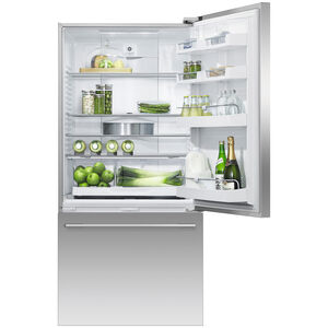 Fisher & Paykel Series 5 31 in. 17.1 cu. ft. Smart Counter Depth Bottom Freezer Refrigerator, Right Hinge - Stainless Steel, , hires