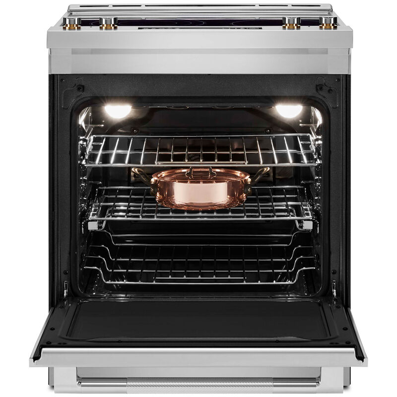 JennAir 30 in. 6.8 cu. ft. Air Fry True European Convection Slide-In Electric Range with Radiant Burners - Stainless Steel, , hires