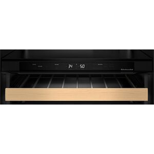 KitchenAid 24 in. Undercounter Left Hinged Wine Cooler with Wood Racks, Dual Temperature Zone(s) & 46-Bottle Capacity - Black Ore, , hires