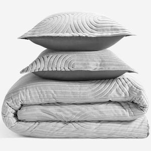 BEDGEAR Performance Duvet & 2pc Sham Set, Racetrack, Light Gray, King, , hires