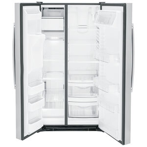 GE 36 in. 25.3 cu. ft. Side by Side Refrigerator with Ice & Water Dispenser - Fingerprint Resistant Stainless, Fingerprint Resistant Stainless, hires