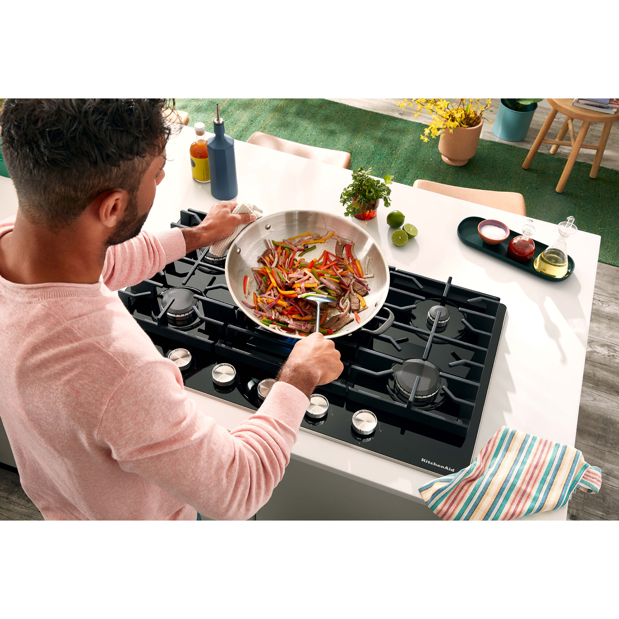 KitchenAid 30 in. 5-Burner Natural Gas Cooktop with Simmer Burner