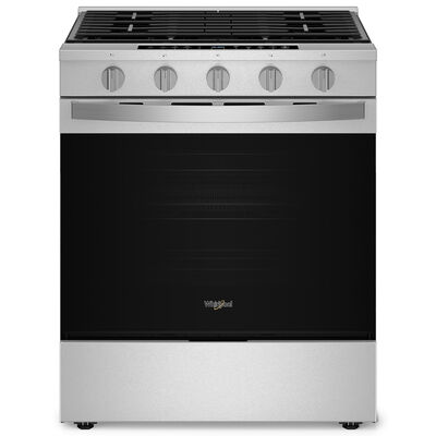 Whirlpool 30 in. 5 cu. ft. Smart Air Fry True European Convection Slide-In Gas Range with 5 Sealed Burners - Fingerprint Resistant Stainless | WSGS7530RZ