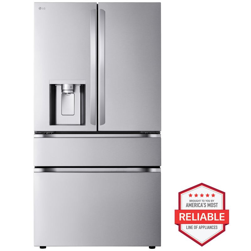 LG 36 in. 24.5 cu. ft. Smart Counter Depth 4-Door French Door Refrigerator with Ice & Water Dispenser - PrintProof Stainless Steel, , hires