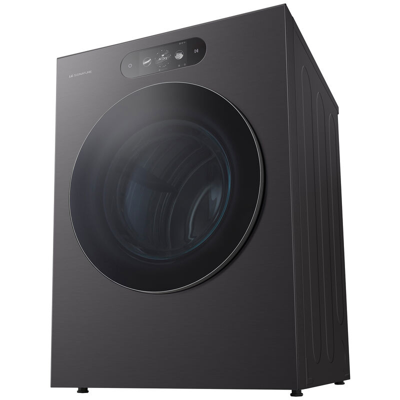 LG Signature 29 in. 9.0 cu. ft. Smart Stackable Electric Dryer with Built-In Intelligence, TurboSteam, AI Sensor Dry & Sanitize Cycle - Brushed Black Steel, , hires
