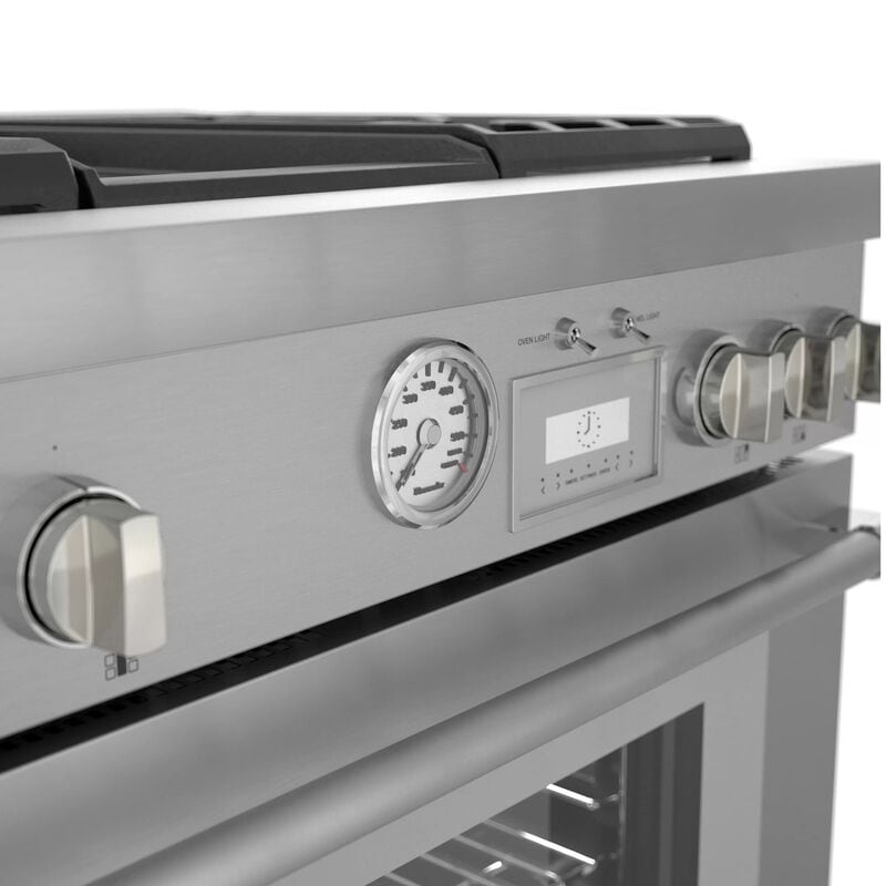 Thermador Pro Grand Professional Series 36 in. 5.7 cu. ft. Smart True European Convection Dual Fuel Range with 4 Sealed Burners & Griddle - Stainless Steel, , hires