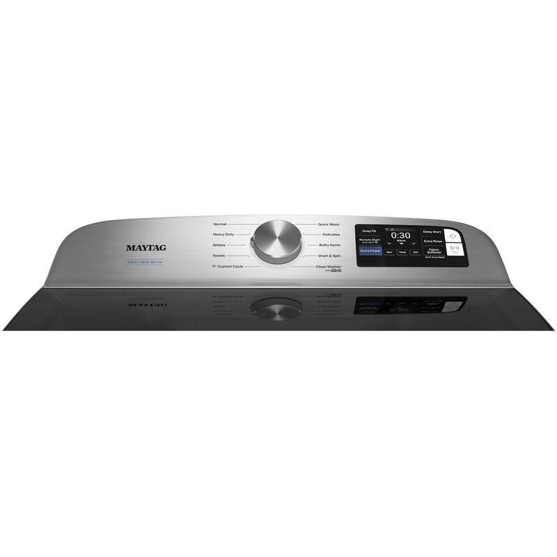 Maytag 27 in. 5.2 cu. ft. Smart Top Load Washer with Agitator & Extra Power - Classic SIlver, Classic Silver, hires