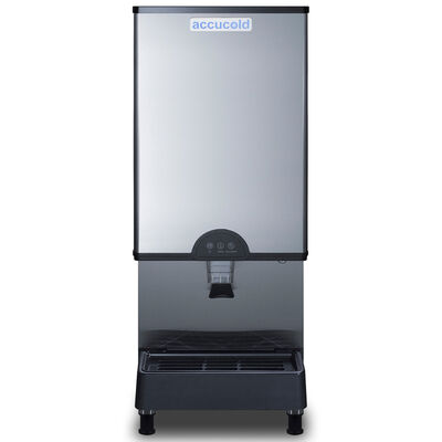Summit Accucold 17 in. Commercial-Use Ice & Water Dispenser with 30.0 lb. Ice Storage & Digital Control - Stainless Steel | AIWD450