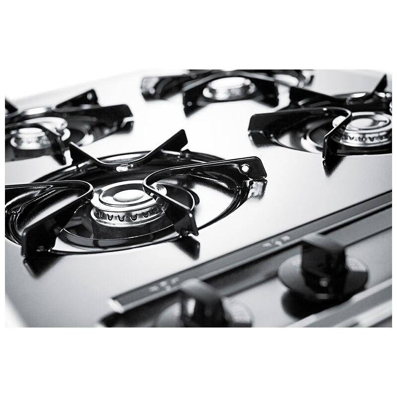 Summit 24 in. 4-Burner Natural Gas Cooktop - Chrome, , hires