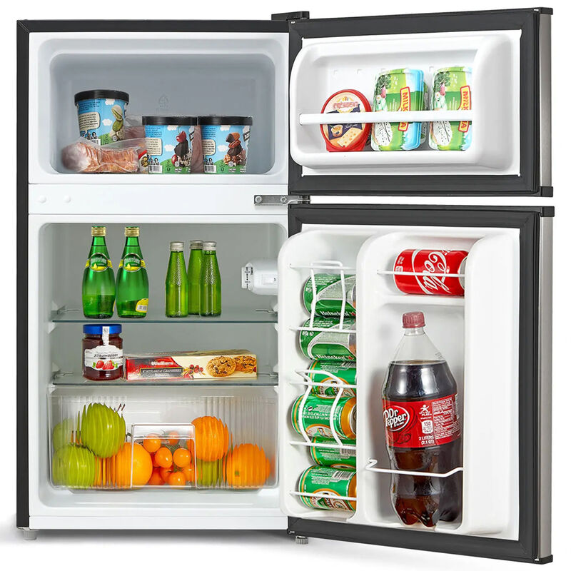 Midea 19 in. 3.1 cu. ft. Mini Fridge with Top Freezer - Stainless Steel, Stainless Steel, hires