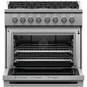 Fisher & Paykel Series 7 Professional 36 in. 5.3 cu. ft. Convection Oven Freestanding Gas Range with 6 Sealed Burners - Stainless Steel, , hires