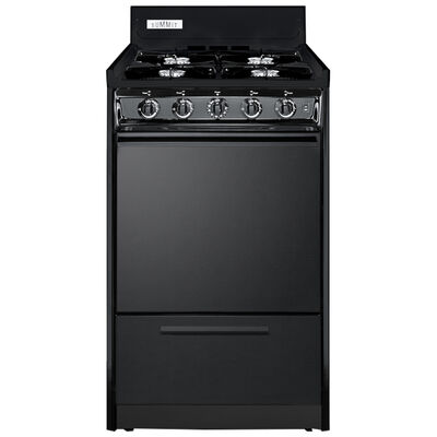 Summit 20 in. 2.5 cu. ft. Gas Range with Open Burners - Black | TNM1107C