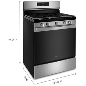Whirlpool 30 in. 5 cu. ft. Air Fry Standard Convection Gas Range with 5 Sealed Burners - Stainless Steel, , hires