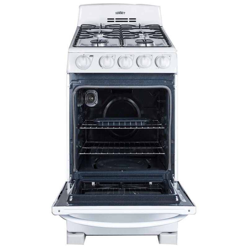 Summit 20 in. 2.3 cu. ft. Oven Freestanding Gas Range with 4 Sealed Burners - White, , hires