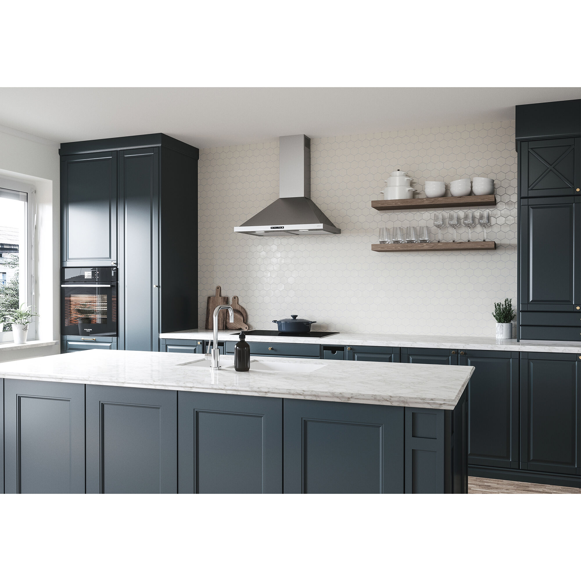 ジェーンマープル　30th ハット Zephyr 30 in. Convertible Chimney Style Range Hood with 600 CFM, 4