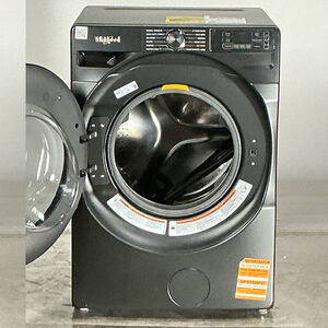 Whirlpool 27 in. 4.5 cu. ft. Smart Stackable Front Load Washer with FreshFlow Vent System, Sanitize & Steam Cycle - Volcano Black (Open Box Excellent Condition), , hires