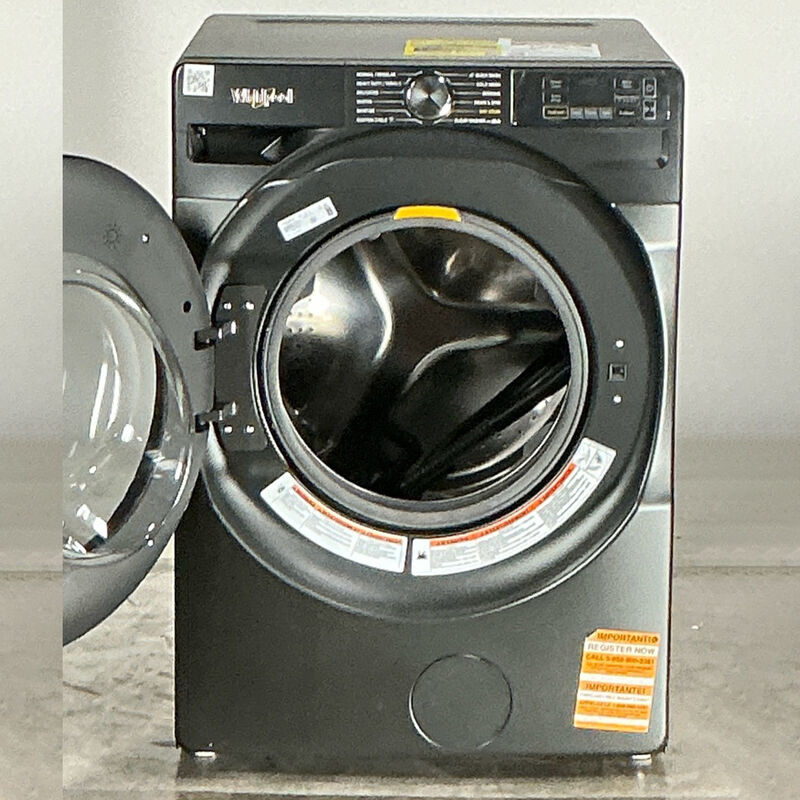 Whirlpool 27 in. 4.5 cu. ft. Smart Stackable Front Load Washer with FreshFlow Vent System, Sanitize & Steam Cycle - Volcano Black (Open Box Excellent Condition), , hires