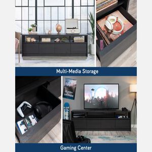 Sauder Harvey Park Collection Large TV Credenza - Raven Oak, , hires