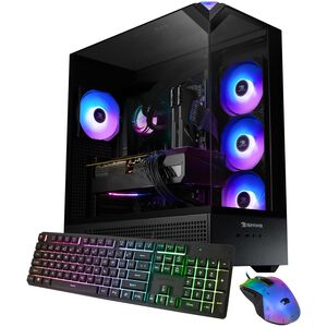 iBUYPOWER Element Gaming Desktop with AMD Ryzen 7 7800X3D, 4.2 GHz, 8-Core CPU, AMD Radeon RX 9070 XT, 16GB VRAM GPU, 32 GB RAM, 1 TB SSD & Windows 11 Home - Black, , hires