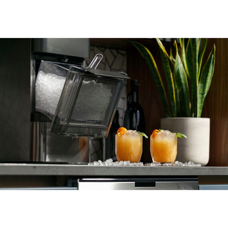 GE Profile 11 in. Smart Ice Maker with 3 lb. Ice Storage & Digital Control - Black Stainless, , hires