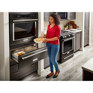 KitchenAid 30 in. 1.5 cu. ft. Warming Drawer with Humidity Control - Black Stainless, , hires