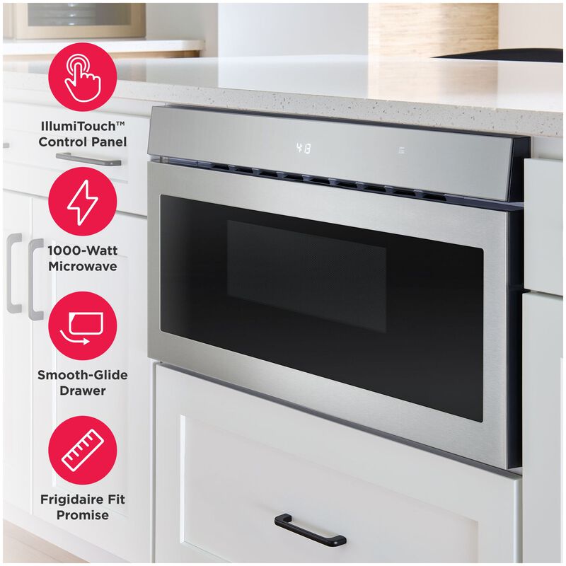 Frigidaire Professional 30 in. 1.2 cu. ft. 1000W Drawer Microwave with Sensor Cooking - Stainless Steel, , hires