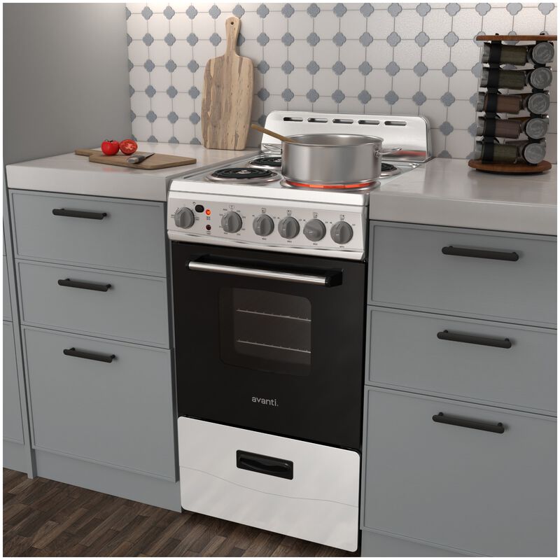Avanti 20 in. 2.1 cu. ft. Electric Range with Coil Burners - Stainless Steel, , hires