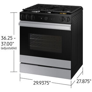 Samsung Bespoke 30 in. 6.0 cu. ft. Smart Air Fry Convection Oven Slide-In Natural Gas Range with 5 Sealed Burners & Griddle - Stainless Steel, Stainless Steel, hires
