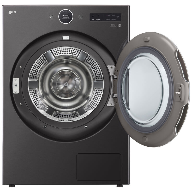 LG 27 in. 7.8 cu. ft. Smart Stackable Ventless Electric Dryer with Heat Pump & Sensor Dry - Black Steel, , hires