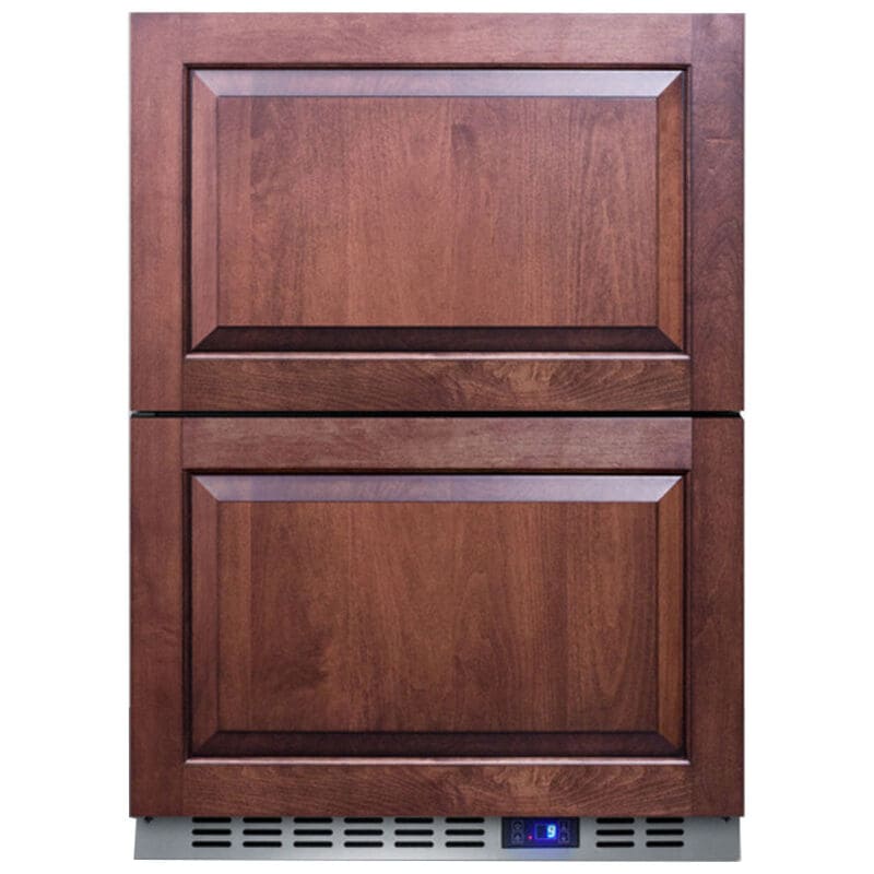 Summit 24 in. 4.2 cu. ft. Built-in Frost Free Double Freezer Drawers - Stainless Steel/Panel Ready, , hires