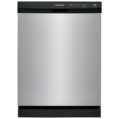 Frigidaire 24 in. Front Control Dishwasher with 55 dBa Sound Level & Pocket - Stainless Steel | FFCD2413US