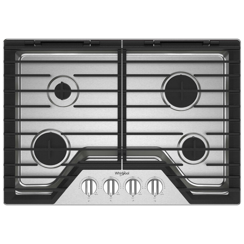 Whirlpool 30 in. 4-Burner Natural Gas Cooktop with Simmer Burner & Power Burner - Stainless Steel, Stainless Steel, hires