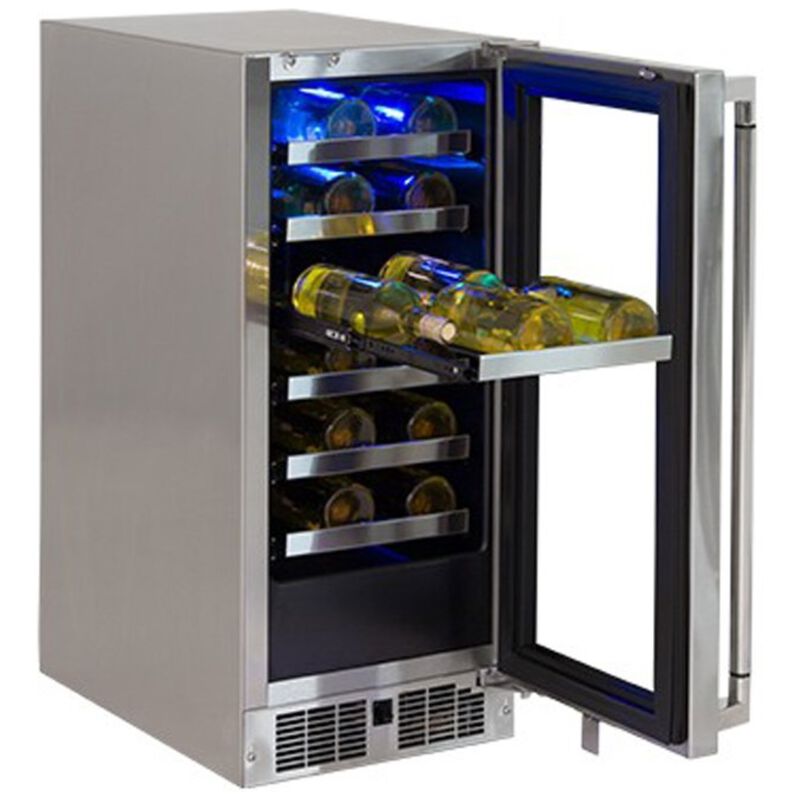 Lynx Professional Series 15 in. Outdoor Undercounter Wine Cooler with Wire Racks, Single Temperature Zone & 24-Bottle Capacity - Stainless Steel, , hires
