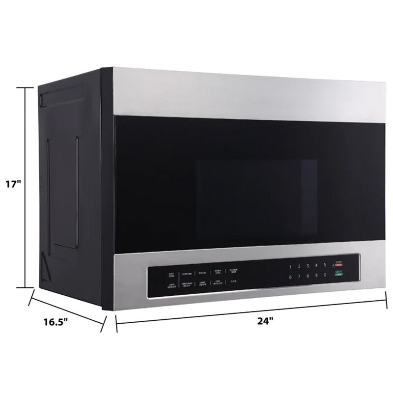 Avanti 24 in. 1.3 cu. ft. 1000W Over-the-Range Microwave with 300 CFM & Sensor Cooking - Stainless Steel, , hires